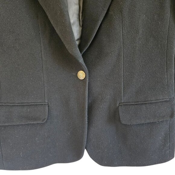 Vintage Giorgio Sant Angelo Womens Black Cashmere Wool Blazer Jacket Size 12 - Picture 4 of 9